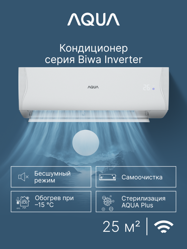 Сплит-система Aqua AQI-25BIQ1/R3(IN)/AQI-25BIQ1/R3(OUT) Biwa Inverter
