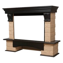 Портал Firelight Forte 30U (угловой) камень бежевый/шпон темный дуб